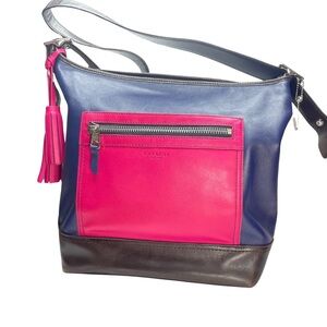Coach Legacy Leather Tri Color Block Shoulder Bag